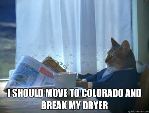  I should move to colorado and break my dryer  The One Percent Cat