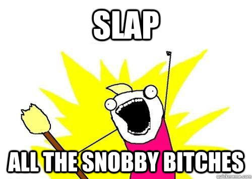 Slap all the snobby bitches  x all the y