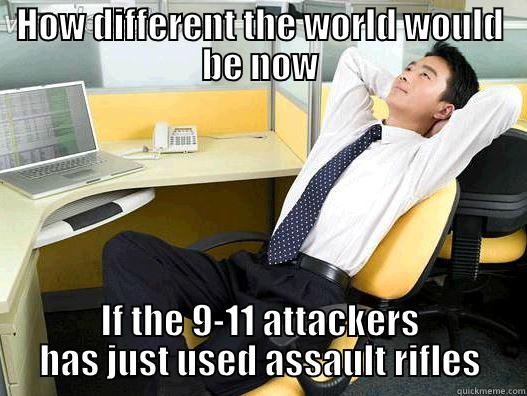 Dreaming of a better world - HOW DIFFERENT THE WORLD WOULD BE NOW IF THE 9-11 ATTACKERS HAS JUST USED ASSAULT RIFLES My daily office thought