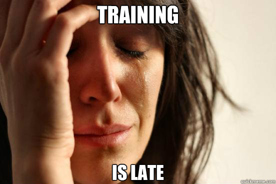 Training Is Late  First World Problems