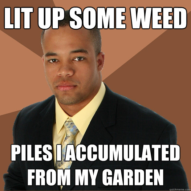 lit up some weed piles i accumulated from my garden  Successful Black Man