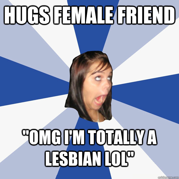 Hugs female friend 