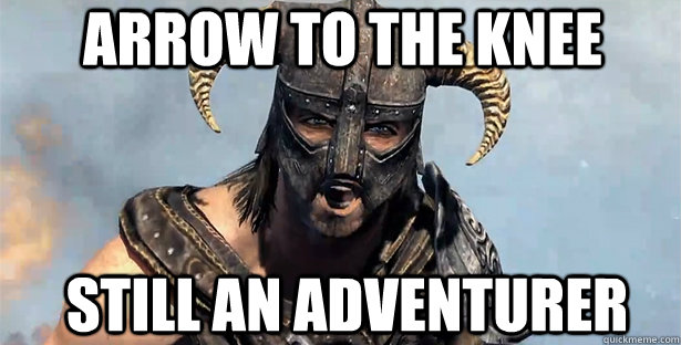 Arrow to the Knee Still an Adventurer  skyrim
