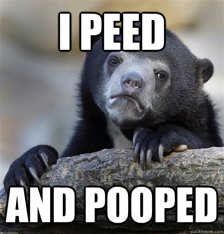 I peed and pooped  Confession Bear