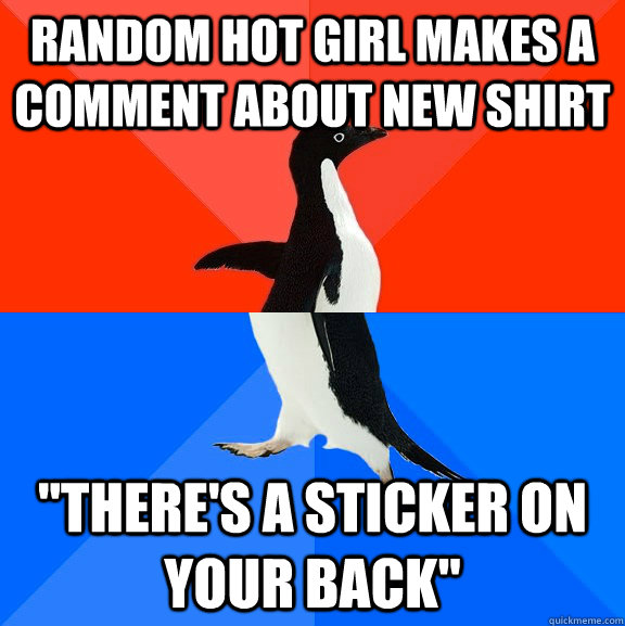 random Hot girl makes a comment about new shirt 