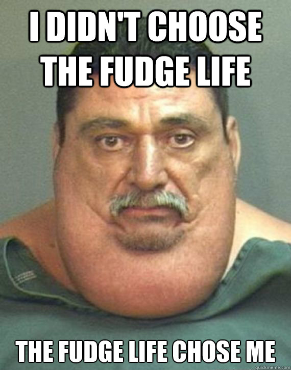 I didn't choose the fudge life the fudge life chose me  425lb Gangster