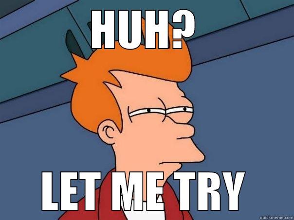 HUH? LET ME TRY Futurama Fry