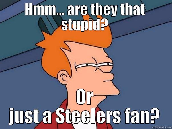 HMM... ARE THEY THAT STUPID? OR JUST A STEELERS FAN? Futurama Fry
