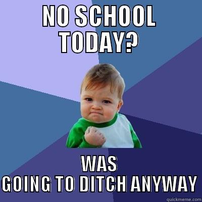 NO SCHOOL TODAY? WAS GOING TO DITCH ANYWAY Success Kid