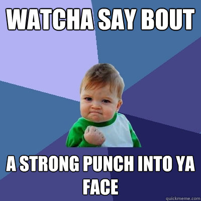 Watcha say bout a strong punch into ya face  Success Kid