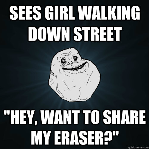 sees girl walking down street 