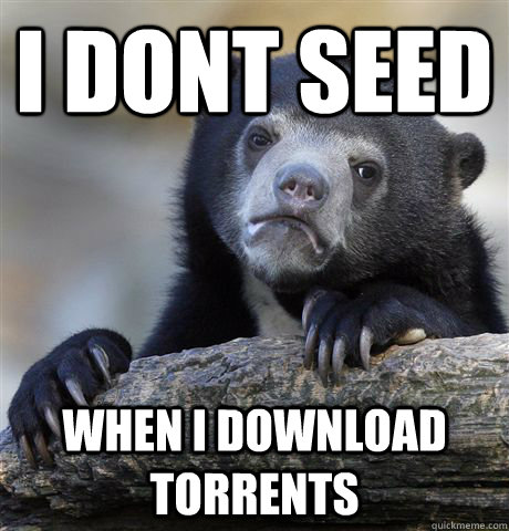i dont seed when i download torrents  Confession Bear