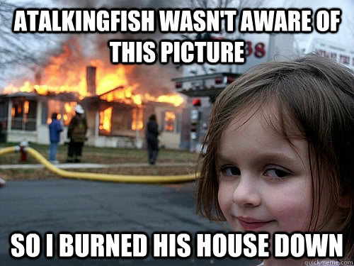 atalkingfish wasn't aware of this picture so i burned his house down  