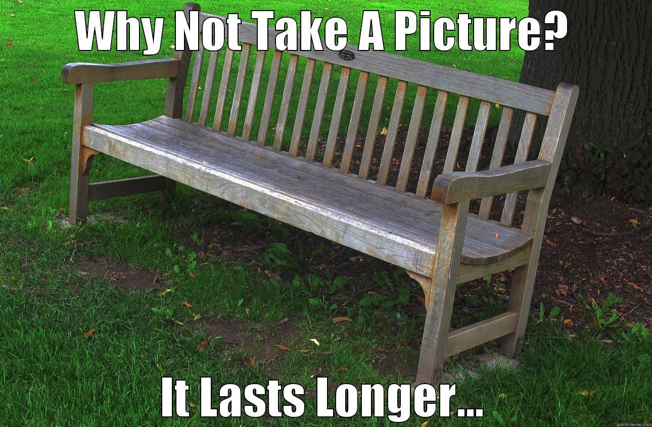 Park Bench - WHY NOT TAKE A PICTURE? IT LASTS LONGER... Misc
