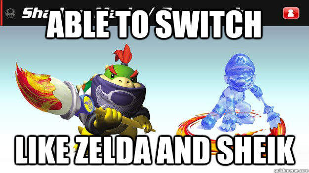 Able to switch like zelda and sheik - Able to switch like zelda and sheik  Misc