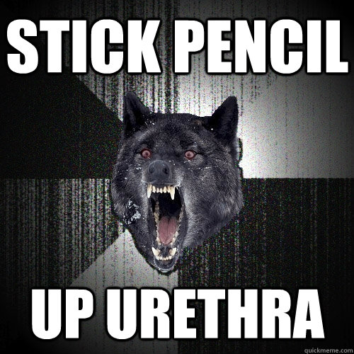 Stick pencil up urethra  Insanity Wolf