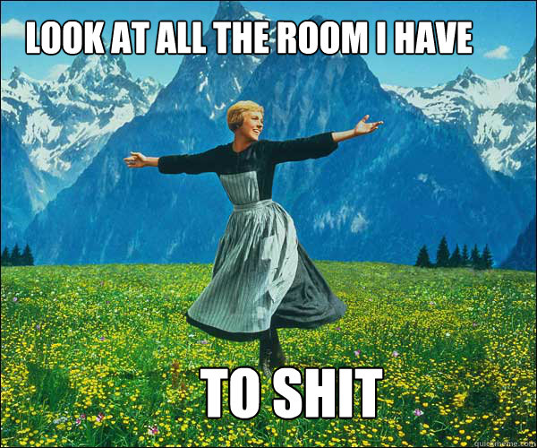 Look at all the room I have  to Shit  soundomusic