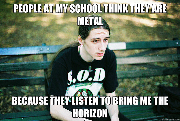 people at my school think they are metal because they listen to bring me the horizon  First World Metal Problems