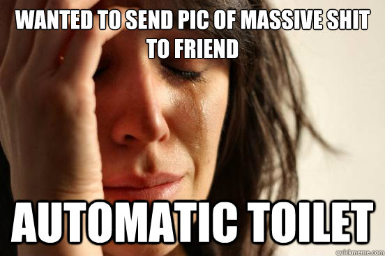 wanted to send pic of massive shit to friend automatic toilet   First World Problems