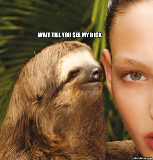 Wait till you see my dick  - Wait till you see my dick   rape sloth
