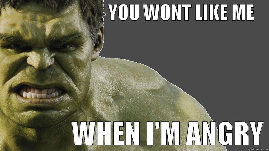                               YOU WONT LIKE ME                    WHEN I'M ANGRY Misc