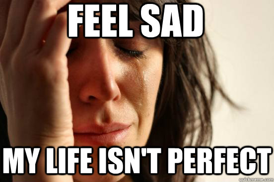 feel sad my life isn't perfect  First World Problems