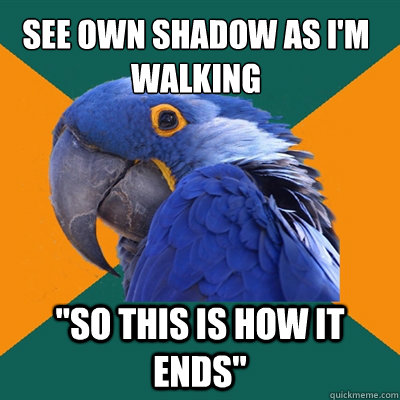 See own shadow as I'm walking 