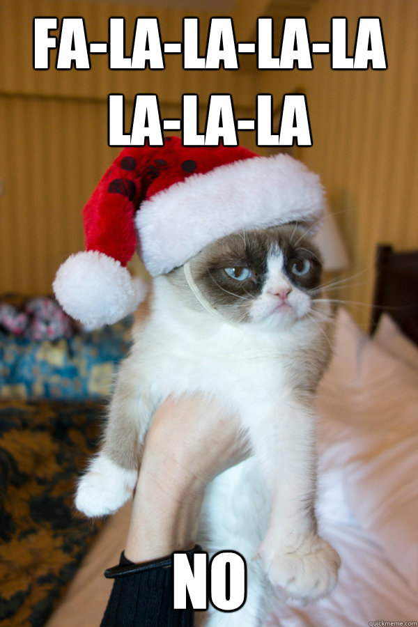 Fa-la-la-la-la
la-la-la NO - Fa-la-la-la-la
la-la-la NO  Crumpy Christmas Cat at its best