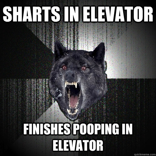 SHARTS IN ELEVATOR FINISHES POOPING IN ELEVATOR  Insanity Wolf