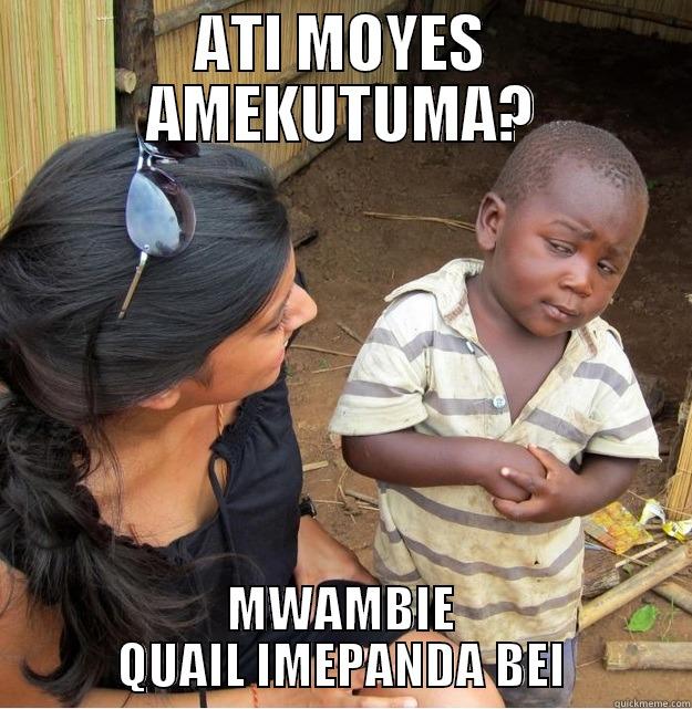 ATI MOYES AMEKUTUMA? MWAMBIE QUAIL IMEPANDA BEI Skeptical Third World Kid