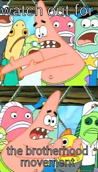 WATCH OUT FOR  THE BROTHERHOOD MOVEMENT Push it somewhere else Patrick