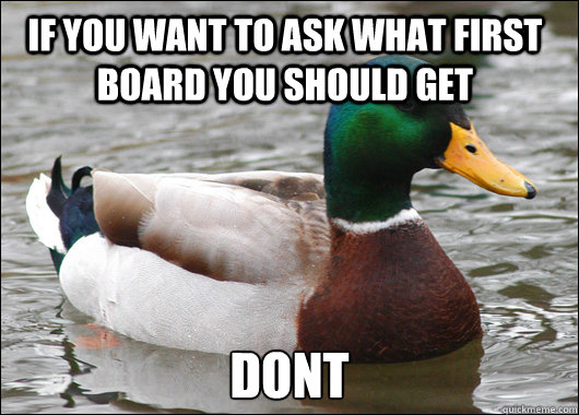 If you want to ask what first board you should get dont - If you want to ask what first board you should get dont  Actual Advice Mallard