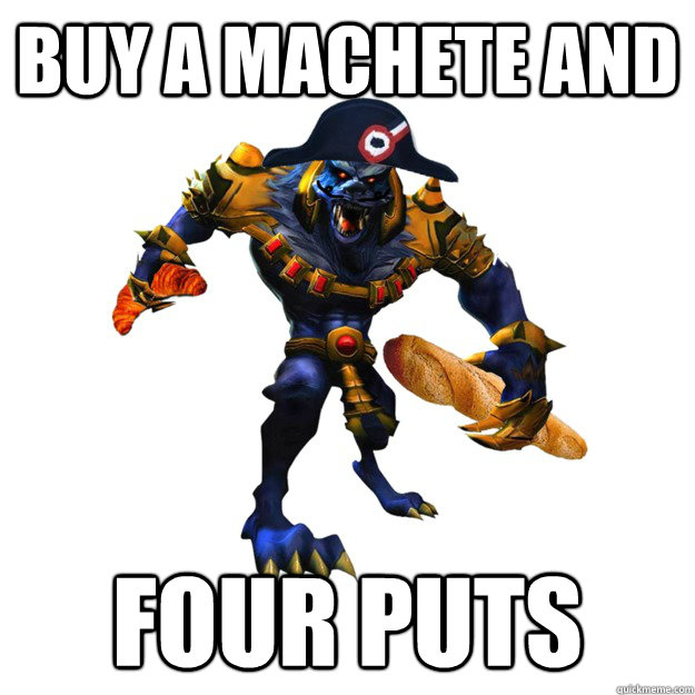buy a machete and Four puts  Crvor Warwich