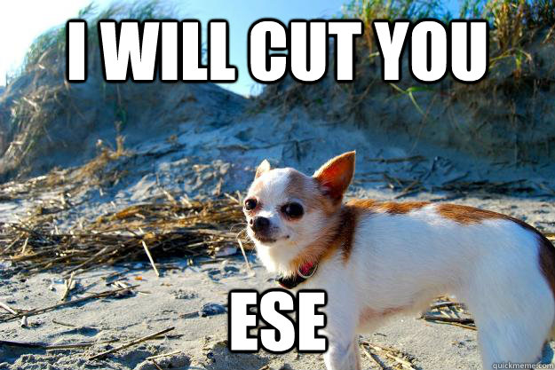 i will cut you ese  