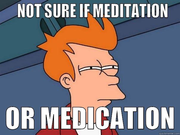    NOT SURE IF MEDITATION   OR MEDICATION Futurama Fry