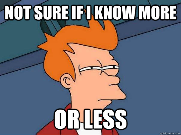 Not sure if I know more Or less  Futurama Fry