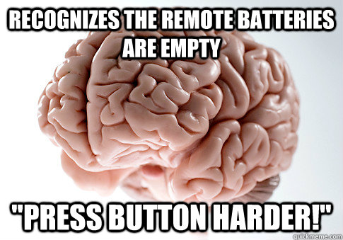 recognizes the remote batteries are empty 