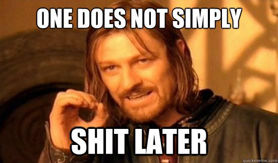 One Does Not Simply Shit Later  Boromir