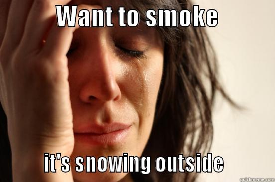            WANT TO SMOKE                    IT'S SNOWING OUTSIDE          First World Problems