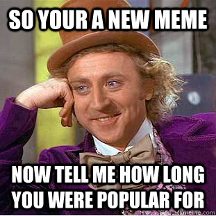 So your a new meme  now tell me how long you were popular for  Condescending Wonka