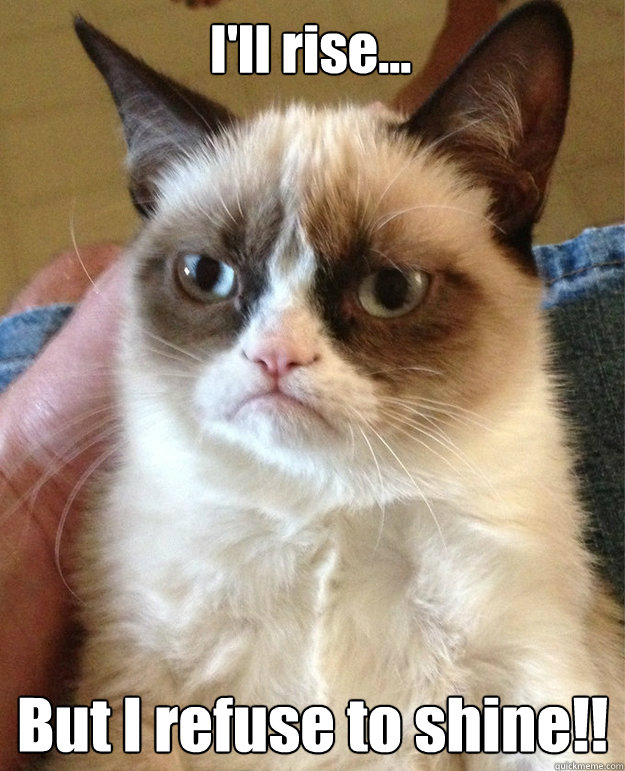 I'll rise... But I refuse to shine!! - I'll rise... But I refuse to shine!!  grumptest