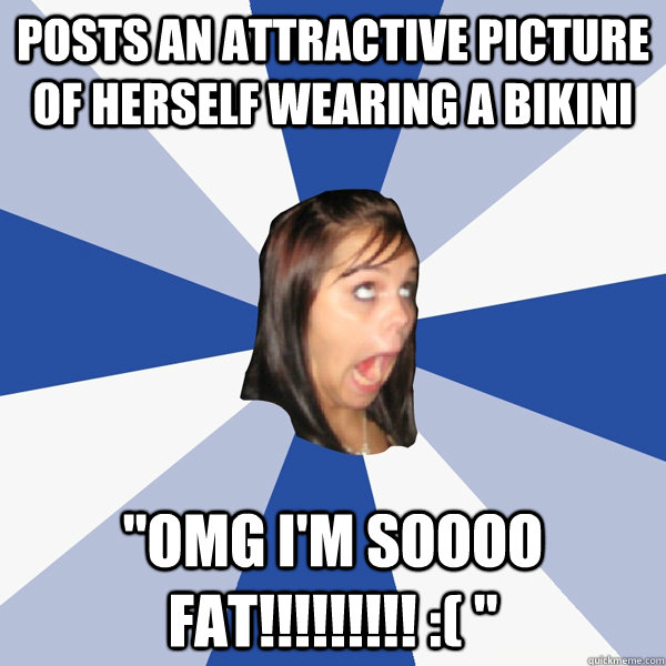 Posts an attractive picture of herself wearing a bikini 