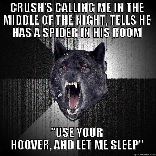 CRUSH'S CALLING ME IN THE MIDDLE OF THE NIGHT, TELLS HE HAS A SPIDER IN HIS ROOM 