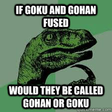 If Goku and Gohan Fused would they be called Gohan or Goku - If Goku and Gohan Fused would they be called Gohan or Goku  Bo Philosorapter