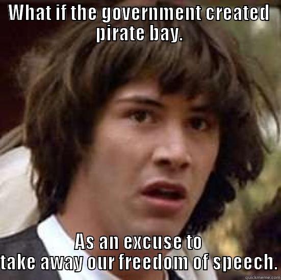 WHAT IF THE GOVERNMENT CREATED PIRATE BAY. AS AN EXCUSE TO TAKE AWAY OUR FREEDOM OF SPEECH. conspiracy keanu