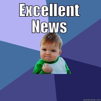 EXCELLENT NEWS  Success Kid