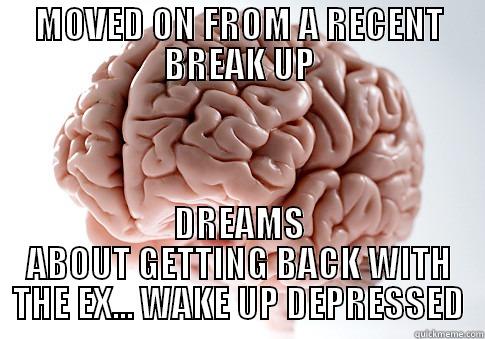 MOVED ON FROM A RECENT BREAK UP DREAMS ABOUT GETTING BACK WITH THE EX... WAKE UP DEPRESSED Scumbag Brain