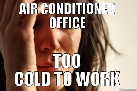 AIR CONDITIONED OFFICE TOO COLD TO WORK First World Problems