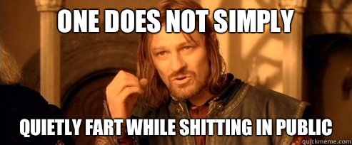 One does not simply Quietly fart while shitting in public  One Does Not Simply