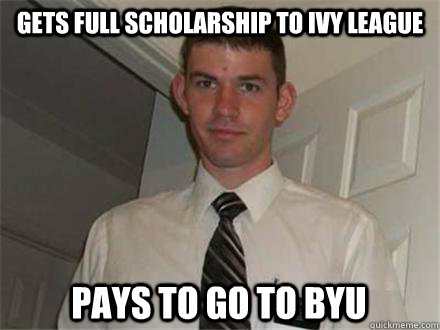 Gets full scholarship to ivy league pays to go to byu  